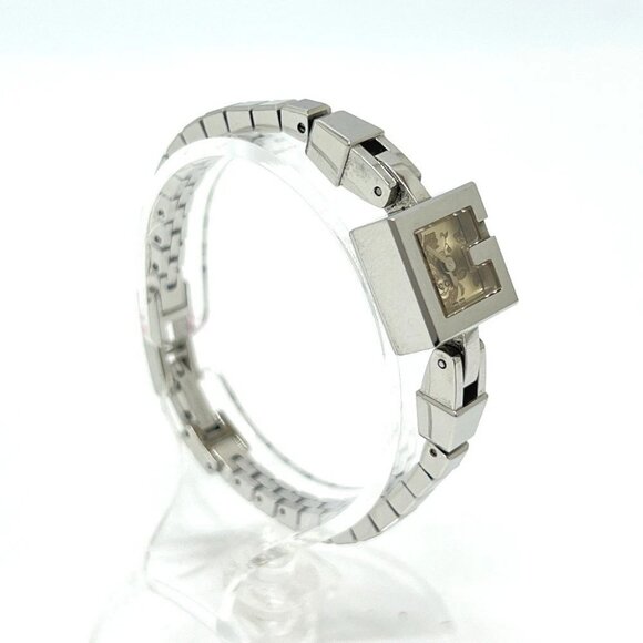 GUCCI 102 G Mini Square Chain quartz Wristwatch SS Silver main image 6